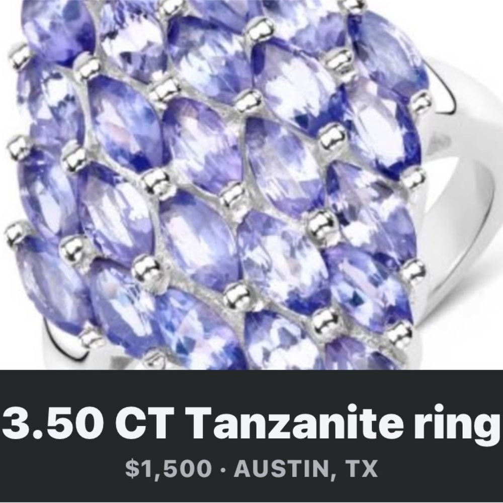 Silver and Purple Tanzanite Ring